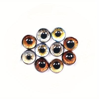 TEMU 10/30pcs (5/15 Pairs) Vibrant Glass Eyes For Diy Handmade Animal Dolls, Cats, Dogs, And Dinosaurs - Round Eyes For Crafting And Collectibles - And Realistic 8/10/12/16mm Sizes Image