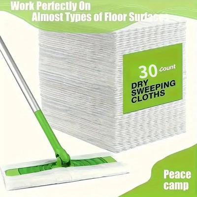 TEMU 30pcs/50pcs/100pcs Dry Cleaning Cloths: Disposable Dust-free Paper Cloths, Suitable For Dry And Wet Use, Ideal For Cleaning Living Rooms, Bedrooms, Bathrooms, Kitchens, And Floors. Image