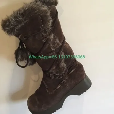 Lady Dark Brown Suede Fur Lace-Up Boots Footwear Chunky Heel Fur Calf Boots Vintage Color Cowboy