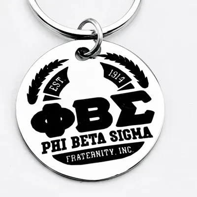 Phi Beta Sigma Fraternity Schlüsselanhänger aus Edelstahl im zeitgenössischen Stil, perfektes Image