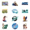 Breloques de chaussures de Sport de surf pour Crocs, accessoires pour hommes, sabots, épingles,