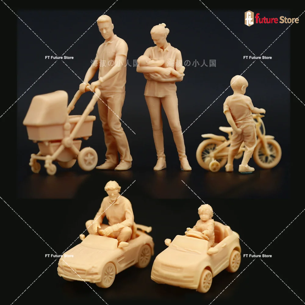 1/64 1/43 Eheus Kinder Spielzeug Auto Kinderwagen Figur Miniaturen Diorama Kreative Mini Puppe Szene Requisiten Figur Modell Handwerk Dekor