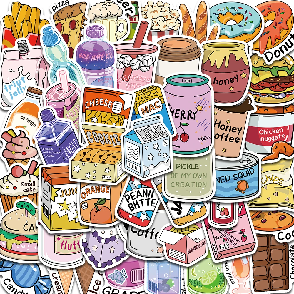 50PCS Snack Club Aufkleber Cartoon Skateboard Gepäck Café DIY Laptop Klassische Scrapbooking Schule Liefert Klassische Cartoon Aufkleber Image