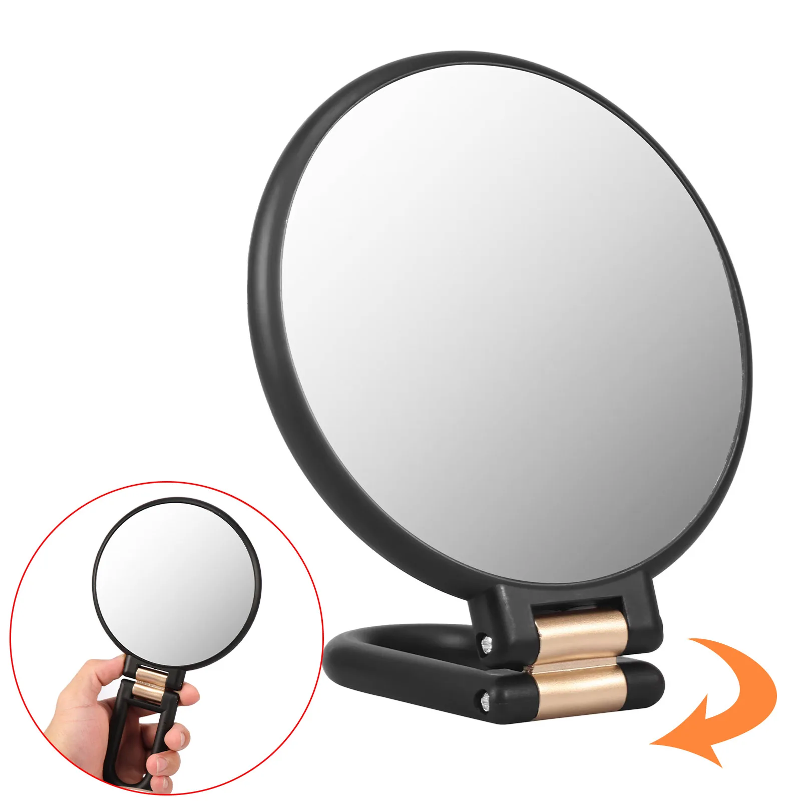 Vergrößerungsspiegel, Handspiegel mit Griff, doppelseitiger Handspiegel mit 30-facher/1-facher Vergrößerung, faltbarer Reise-Make-up-Spiegel