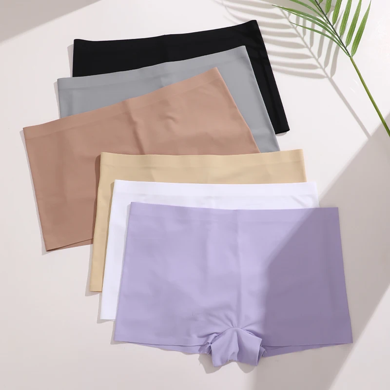 1 Stück Eis Seide nahtlose Boy short für Frauen elastische Sicherheits hose für Kleid ultra dünne Höschen weibliche einfarbige sexy Dessous Image