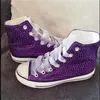 Original lila Band voller Diamant Party Espadrille handgefertigt große High Top Casual Sport Damenschuhe 35-44
