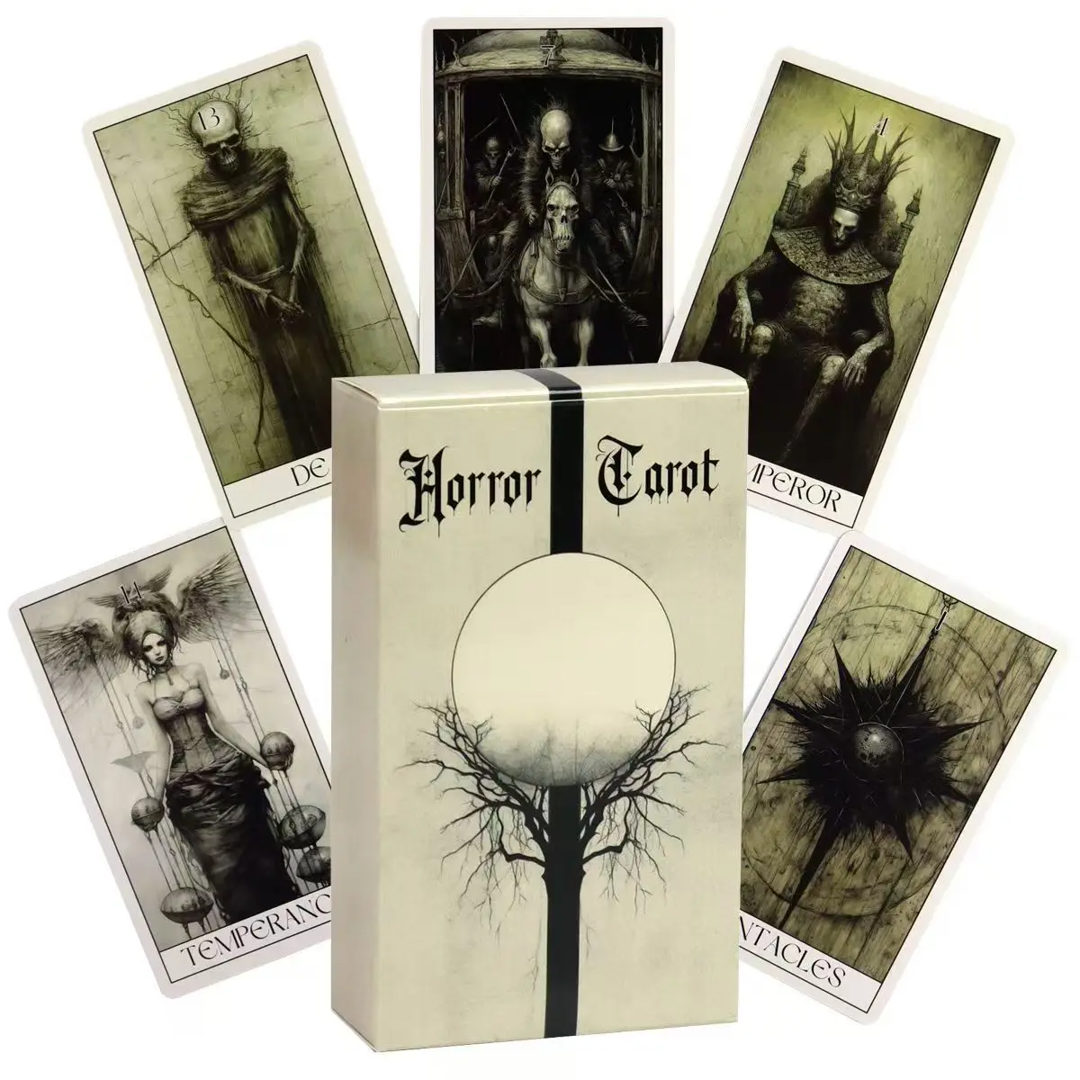 10,3 * 6 cm Gothic-Tarot-Deck im Horror-Stil, 78 Fahrer-Wund-Karten, verlegen auf einer äußerst Reise mit unserem Gothic-Horror-Tarot-Kartendeck Image