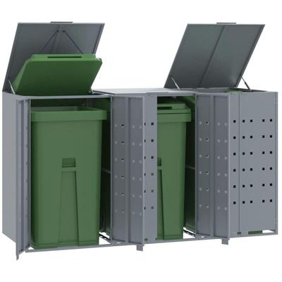 Vidaxl - Mülltonnenbox für 3 Tonnen Grau 207x79x117 cm Stahl Image