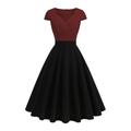 Elegant 1950er Vintage-Kleid Knielang Kleid A-Linie Kleid Teekleid A-Linie Damen Weihnachten Karneval Neujahr Heimkehr Alltagstauglich Junggesellinnenabschiedsparty Erwachsene Abschlussballkleider