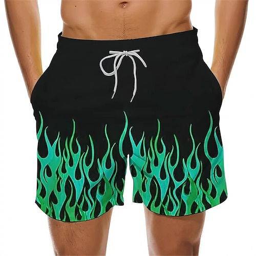 Herren Boardshorts Badeshorts Badehose Bedruckt Kordelzug Mit Taschen 4-Wege-Stretchgewebe Schnelltrocknend Mit Taschen Boardshorts Unterteile Surfen Strand Wassersport Sommer Image