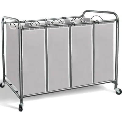 Laundry Sorter 4 Section, Laundry Hamper with Wheels, Laundry Basket Sorter