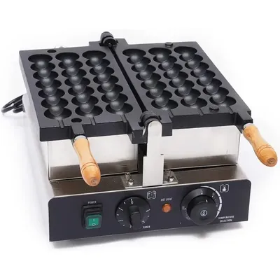 Commercial Waffle Skewer Maker 1600W 3-Grid Nonstick Electric Bubble Waffle Ball Machine