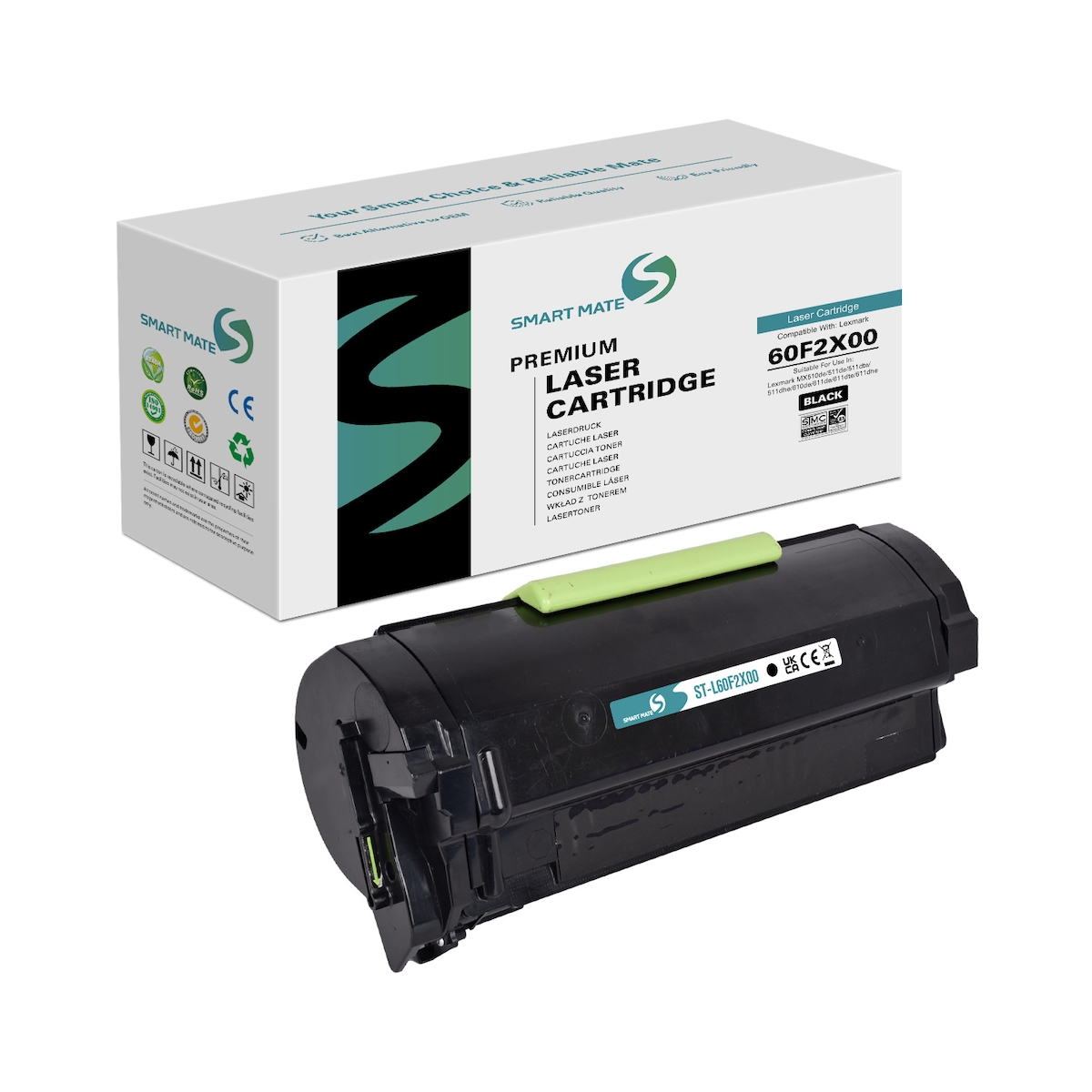 SmartMate wiederaufbereiteter Laser Toner Patrone für Lexmark 60F2X00 Schwarz Image