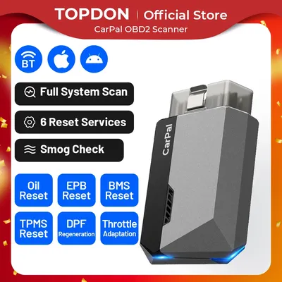 TOPDON CarPal OBD2 Code Reader Scanner Car Health Check Smog Check Battery Test Full System Scan 6