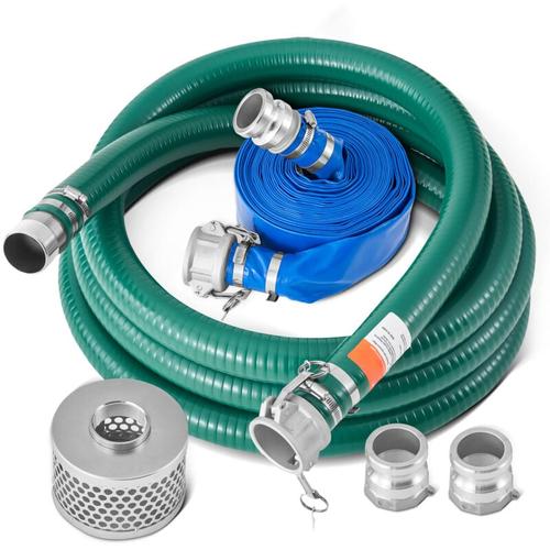 Mophorn - Kit de tuyau d'aspiration pour pompe à eau, 2 po x 65 pi, avec tuyau de lavage à
