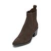 Chelseaboots MARC O'POLO "mit Innenzipper", Damen, Gr. 42, braun (schwarz braun), Obermaterial: 100% Leder (Rind), unifarben, Schuhe