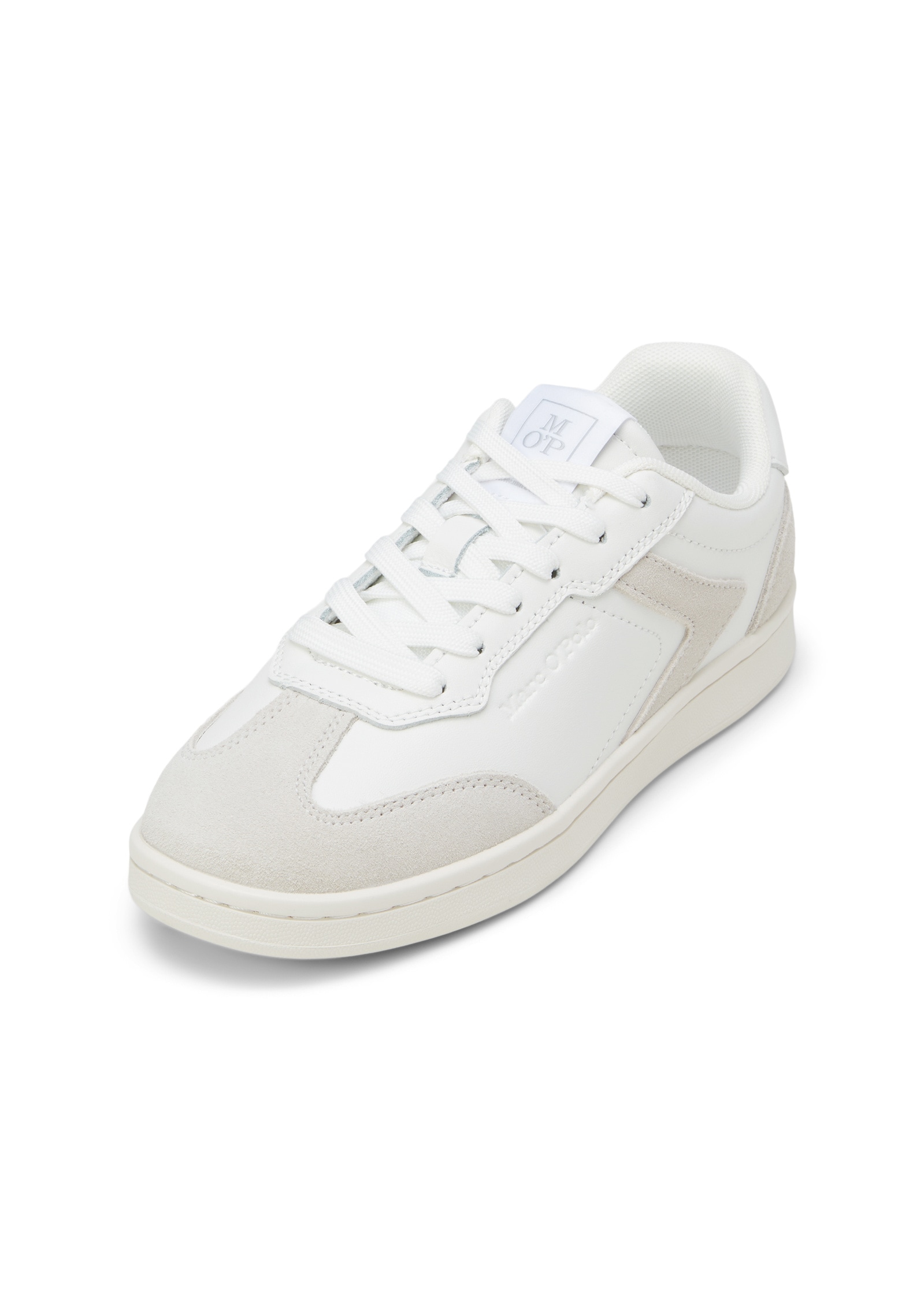 Sneaker MARC O'POLO "mit Farbakzenten", Damen, Gr. 39, weiß, Obermaterial: 100% Leder, unifarben, Schuhe Sneaker