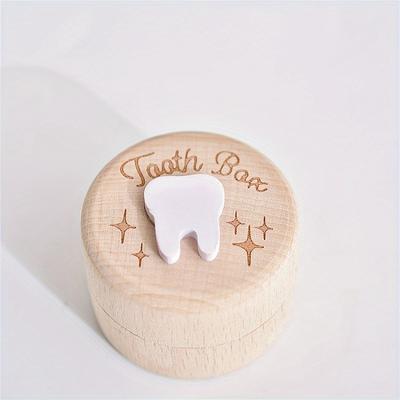 TEMU Wooden Tooth Fairy Keepsake Box - Collecting Teeth & Fetal Hair, Ideal Souvenir & Home Decor Gift Image