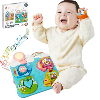 Montessori Baby Form Kognitive Passende Brettspiel mit Sound Intelligenz Training Musik Spielzeug Frühe Pädagogische Puzzle Spielzeug Image