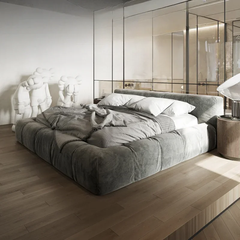 Queen-Size-Bettgestell mit Kopfteil, luxuriöse Unterstützung, minimalistische ästhetische Bettgestell, Hotel Princess Cama, eheliche Schlafzimmermöbel