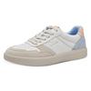 Plateausneaker TAMARIS, Damen, Gr. 38, blau (hellblau kombiniert), Leder, Lederimitat, sportlich, Schuhe, Freizeitschuh, Halbschuh, Schnürschuh mit Kontrastbesätzen
