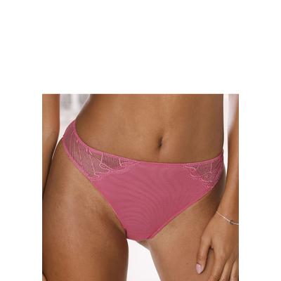 Tanga LASCANA "Gianna", Damen, Gr. 40/42, pink, Spitze, Microtouch, Obermaterial: 65% Polyamid, 32% Polyester, 3% Elasthan, Unterhosen, aus leicht schimmernder Spitze, sexy Dessous Image