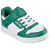 Sneaker SKECHERS "QUICK STREET", Kinder, Gr. 31, grün (grün, weiß), Lederimitat, kontrastfarbene Details, sportlich, Schuhe, Retro Sneaker mit Klettverschluss, Größenschablone zum Download