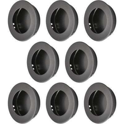 8 Stück Edelstahl-Türgriffe, rund, versenkt, für Küchen-Schiebetüren (schwarz) - Lntyq Image