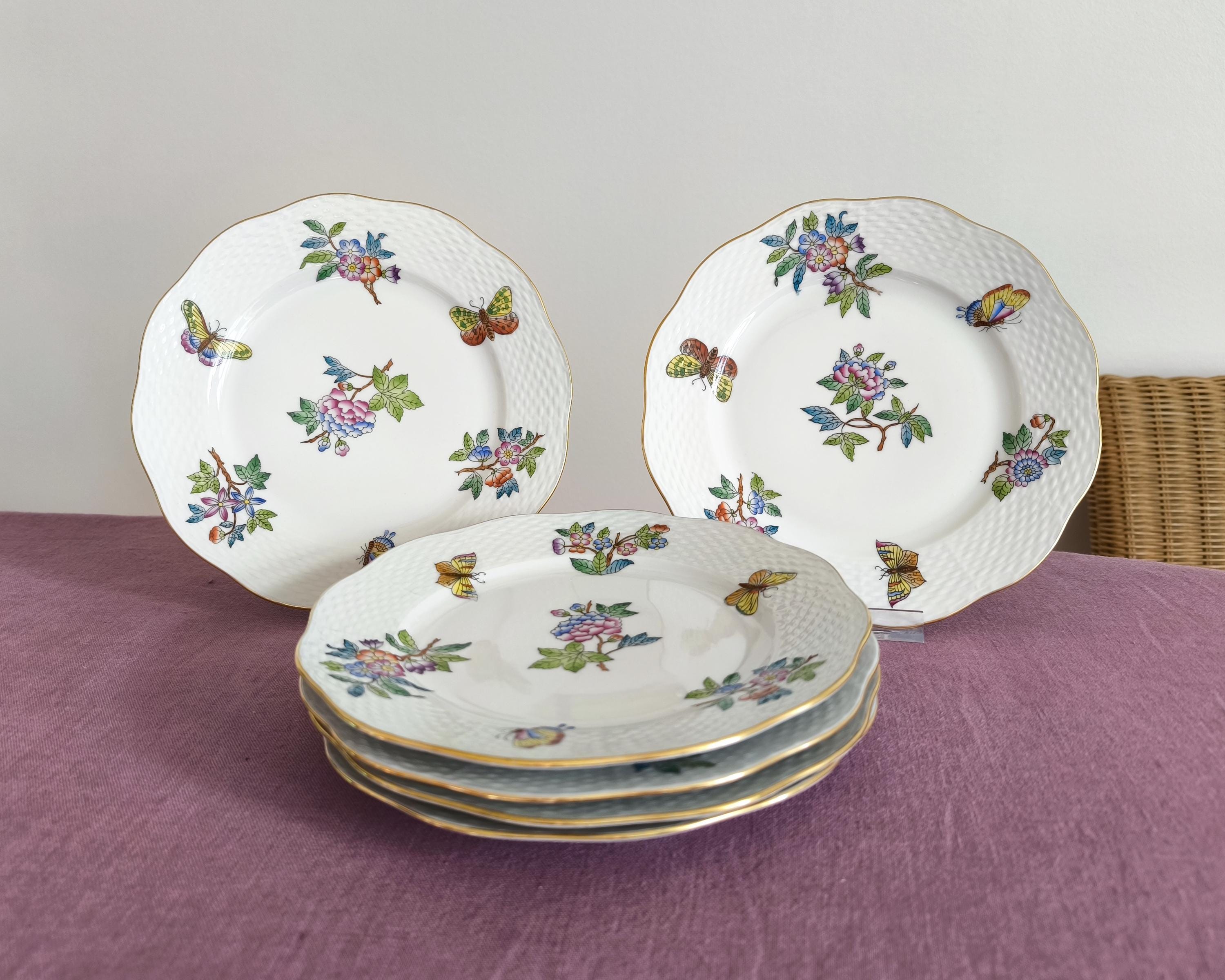 1 x piatto Herend Queen Victoria, piatto da dessert in porcellana fine dipinta a mano Herend Hungary 519, idea regalo in porcellana Herend, 20,5 cm (8