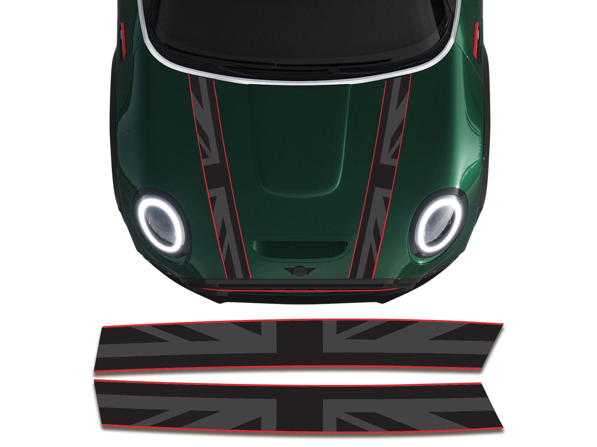 Kit di strisce Union Jack per cofano, vinile con sistema di rilascio dell'aria, montaggio preciso OEM di fabbrica per Mini F56 F55 F57 One Cooper S JC