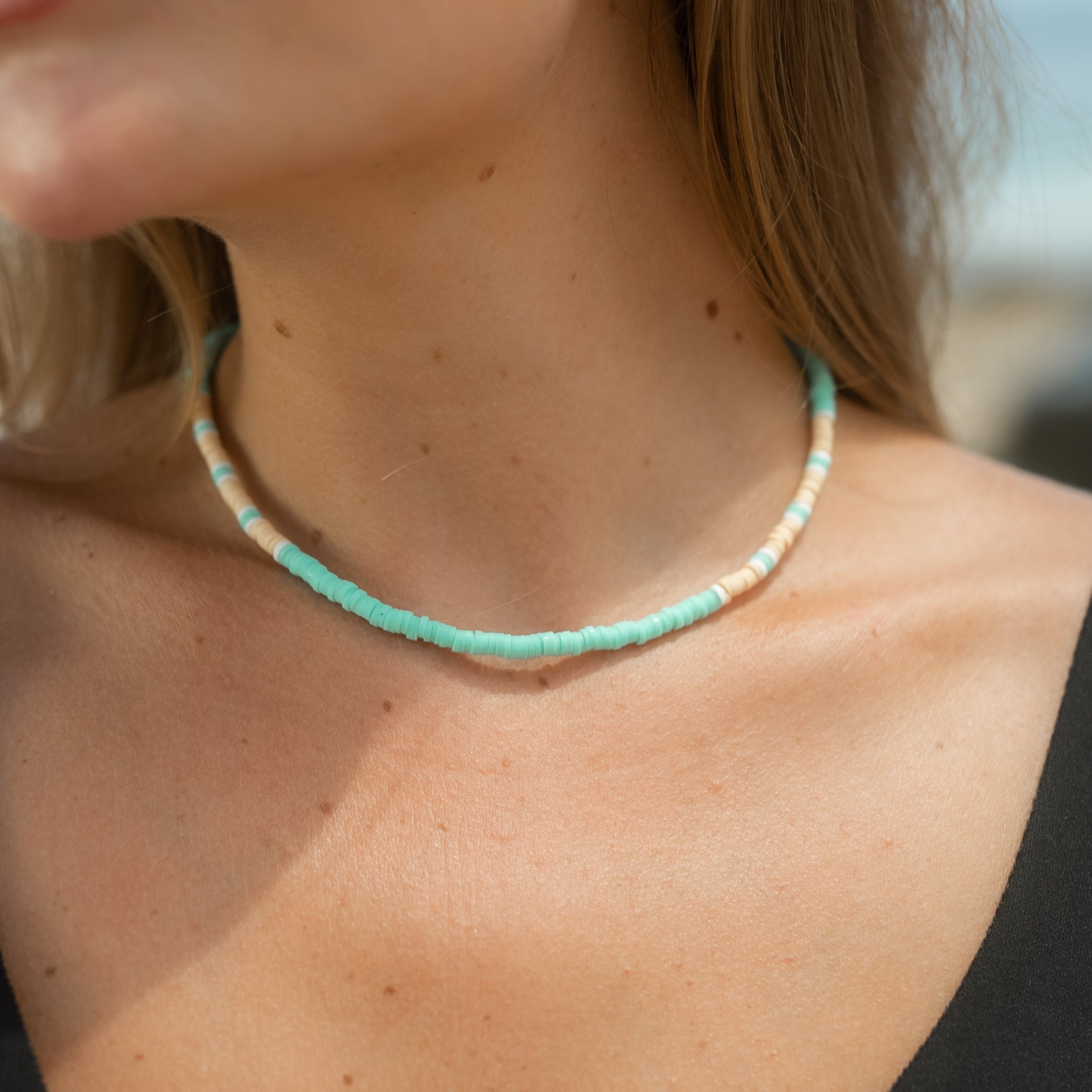Collana girocollo con conchiglie e perle per donne e ragazze * Collana da surfista, collana di conchiglie, gioielli di conchiglie * Collana da surfist