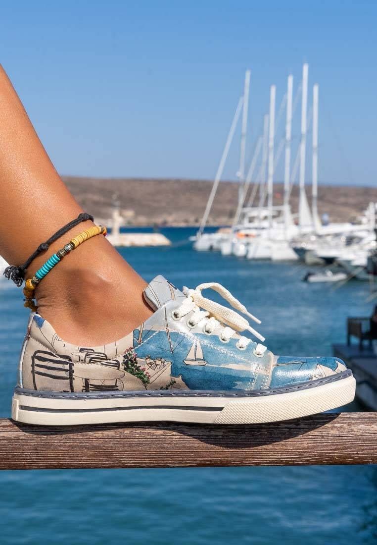 DOGO, Meet me Halfway Design Sneaker, Scarpe stampate, Sneakers monoblocco, Sneakers da donna, Scarpe stringate in pelle, Sneakers Ancient Tales