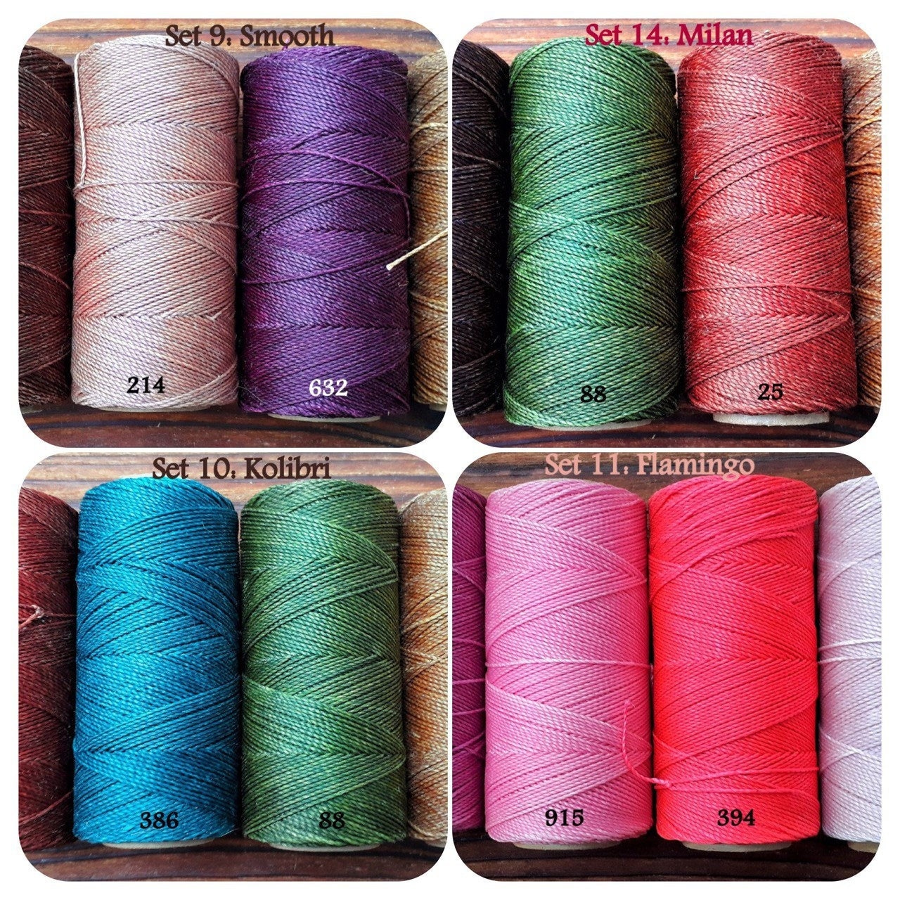 4*5 /4*10 m set di colori Linhasita, filato macramè cerato da 1 mm Linhasita, filato macramè, filato Linhasita, filo da cucito da 1 mm, cordino macram