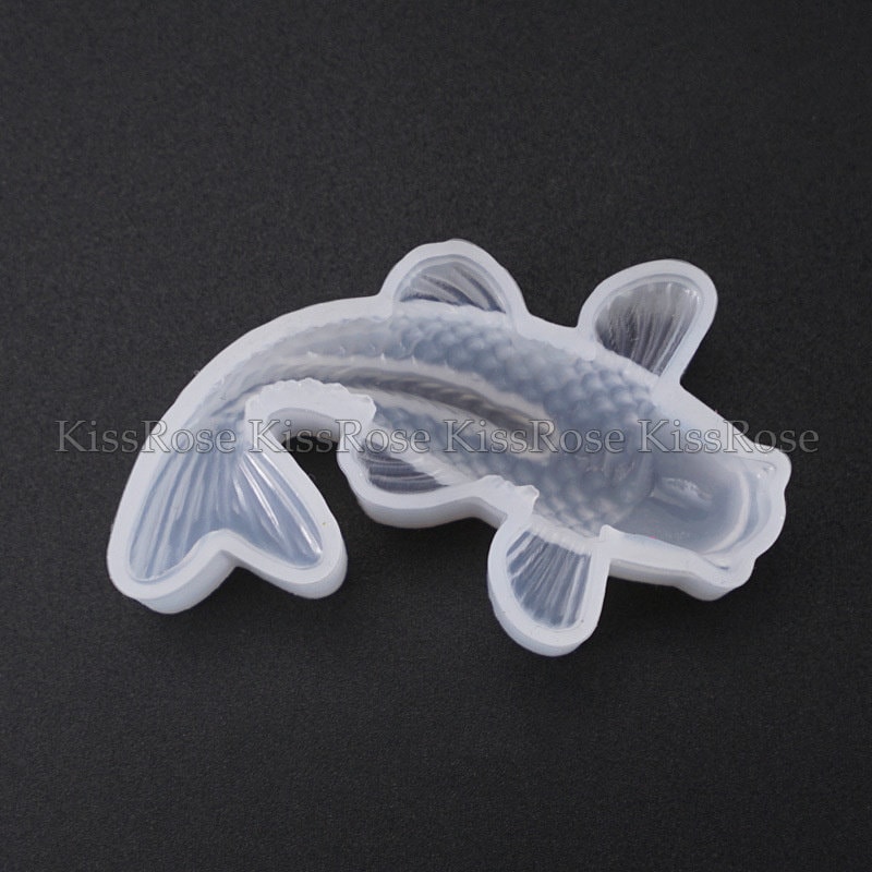 Stampo pendente in resina 3D Koi stampo in silicone Stampi in resina di pesce Stampo per torta Stampo per caramelle Stampo per carpa fondente Decorazi