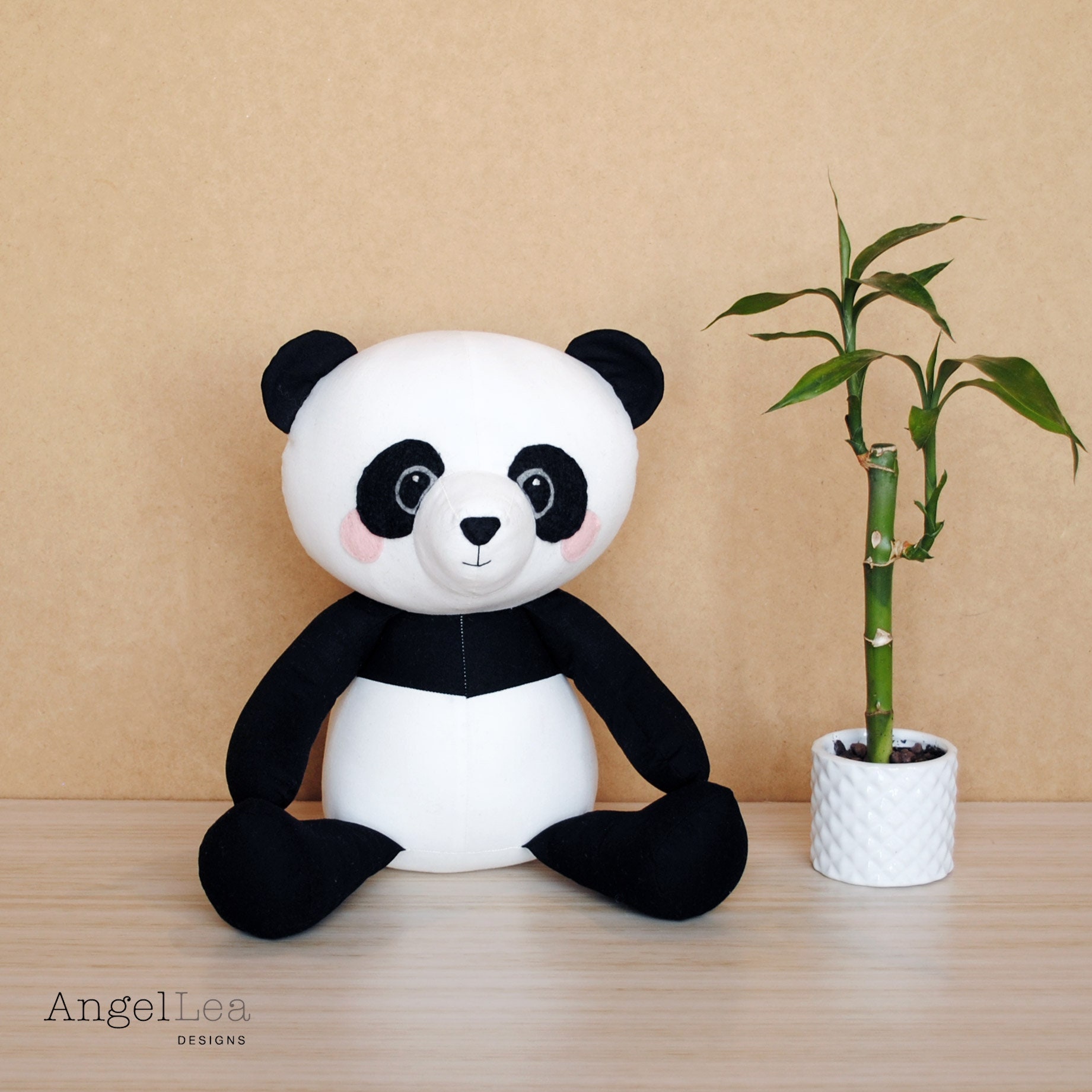 Modello di cucito per peluche Panda in formato PDF Modello di cucito per peluche Panda