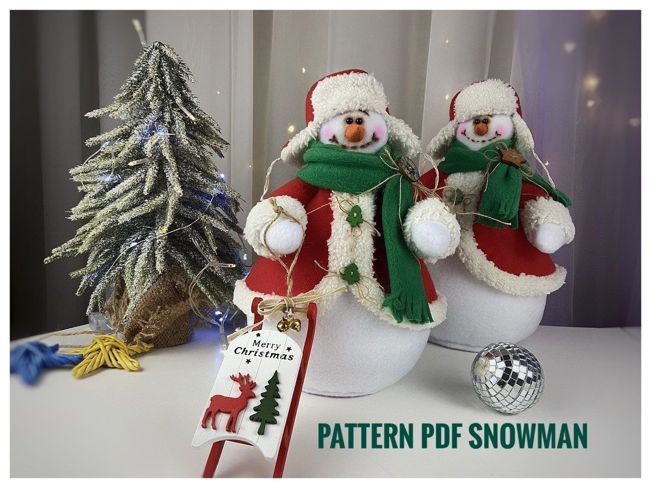 modello pdf Pupazzo di neve Natale Capodanno, pupazzo di neve con cappotto, pupazzo di neve con cappello, modelli di pupazzo di neve da cucire, modell