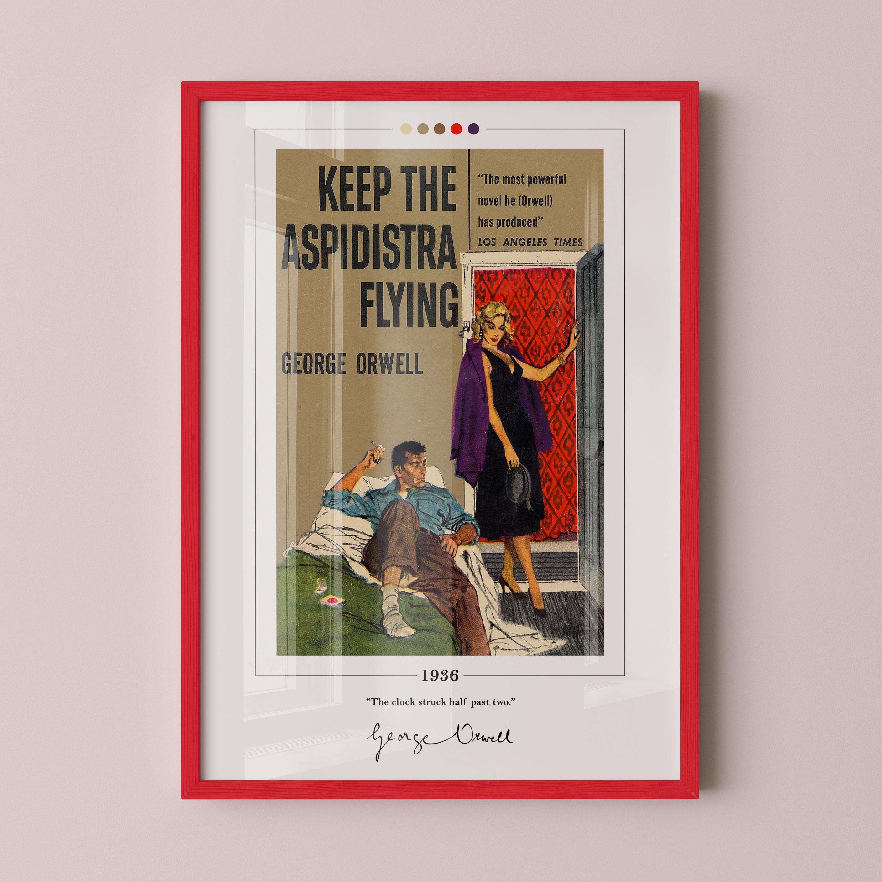 "Poster di copertina del libro \"Keep the Aspidistra Flying\" / George Orwell, Poster di libri, Stampa su tela, Regalo per amanti dei libri"
