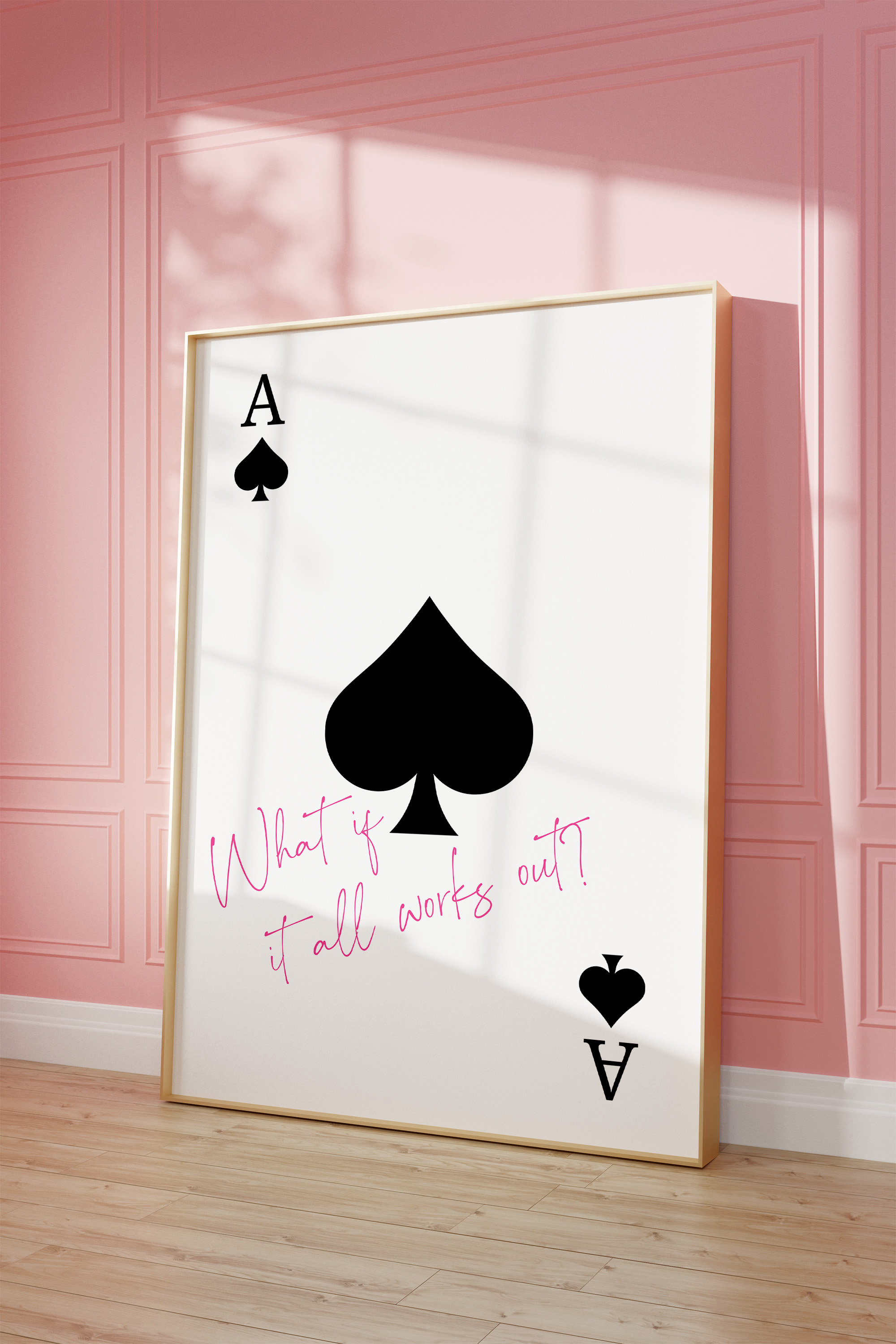 Stampa di carte da gioco E se tutto funzionasse Poster Retro Wall Art Stampa estetica Asso di picche Poster Retro Bar Carrello Decor DIGITALE