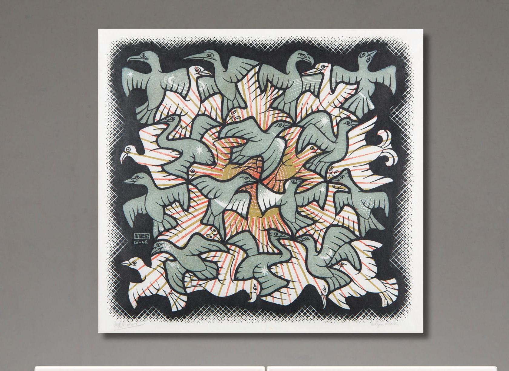 Poster Escher, tela Sole e Luna di Maurits Cornelis Escher, decorazione su tela astratta, design di stampa artistica da parete Op Art, arte da parete