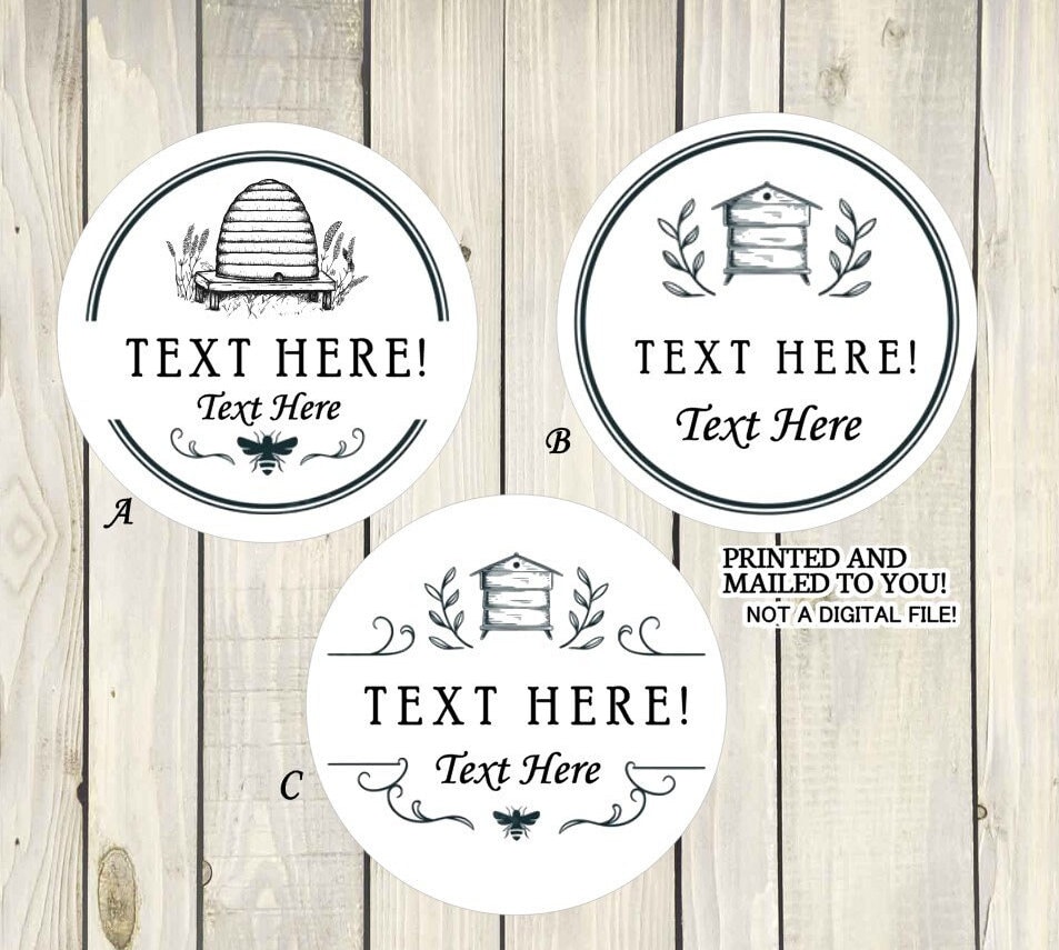 Adesivo al miele, Etichette per barattoli di miele, Etichette per bomboniere per api, Barattolo per conserve, Etichetta per bomboniere per api da miel
