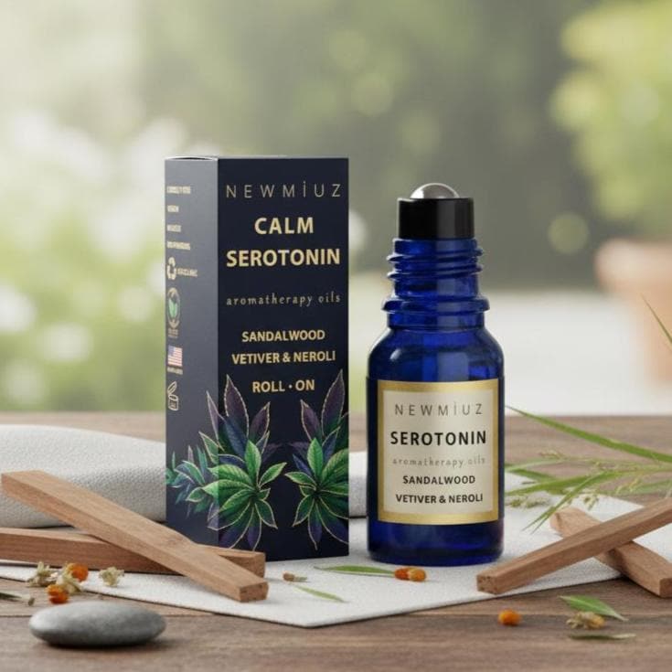Roll-on di olio essenziale di serotonina: vetiver, sandalo, neroli