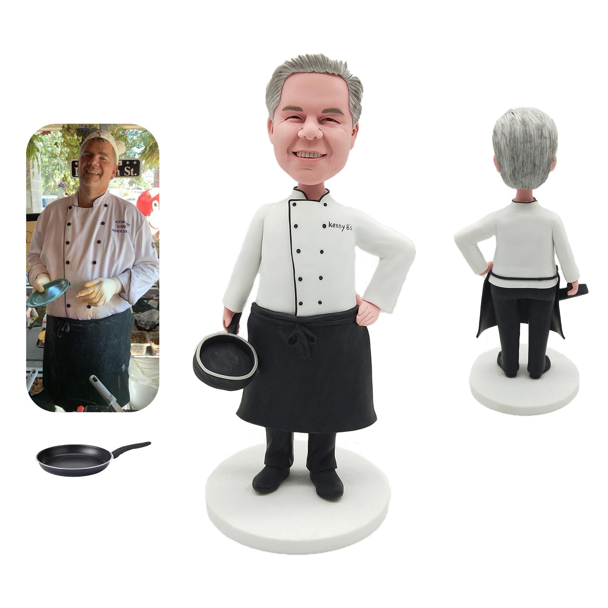 Bobblehead personalizzati, bobblehead personalizzati da chef, statuette 3D personalizzate, regali di Natale per chef, bobblehead personalizzati da uom