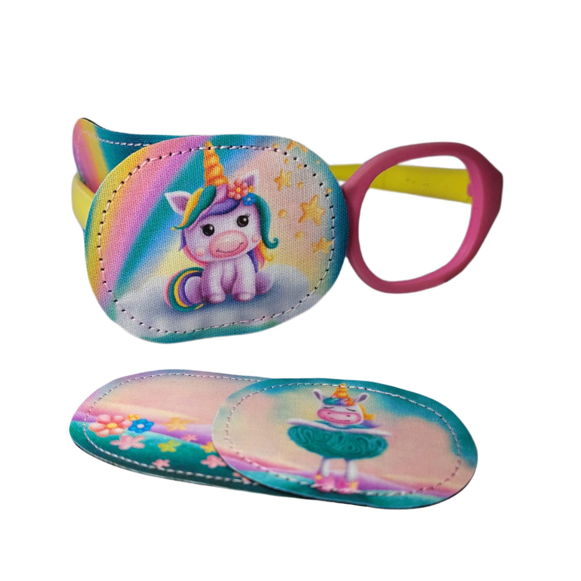 Benda sull'occhio per bambini/Occhio pigro per bambini/Ambliopico/Trattamento occhi per bambini/Unicorno color pastello