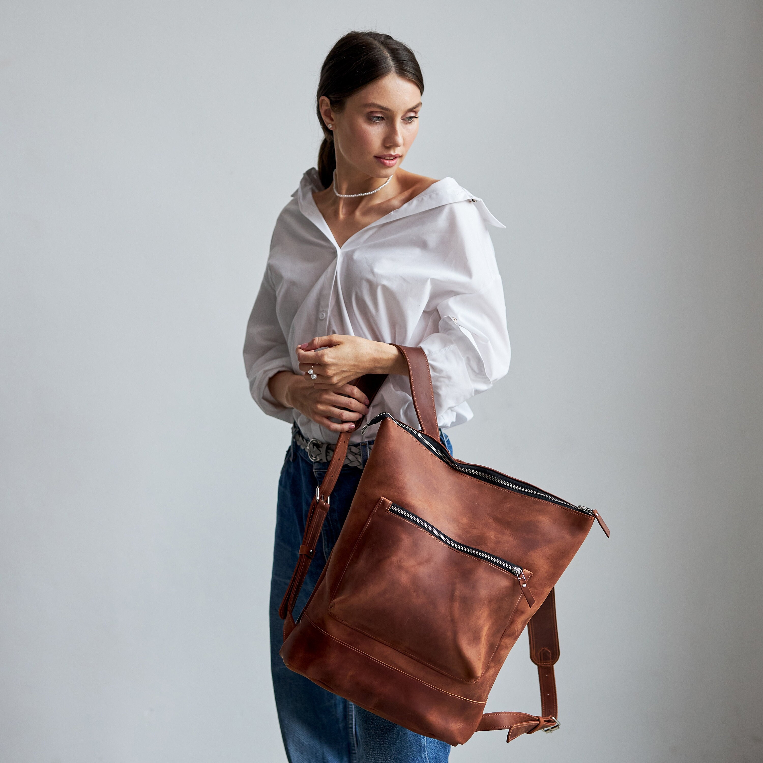 Zaino in pelle, Zaino in pelle, Borsa da viaggio, Zaino da donna, Borsa a mano in pelle, Borsa in pelle, Zaino marrone, Zaino da donna, Zaino