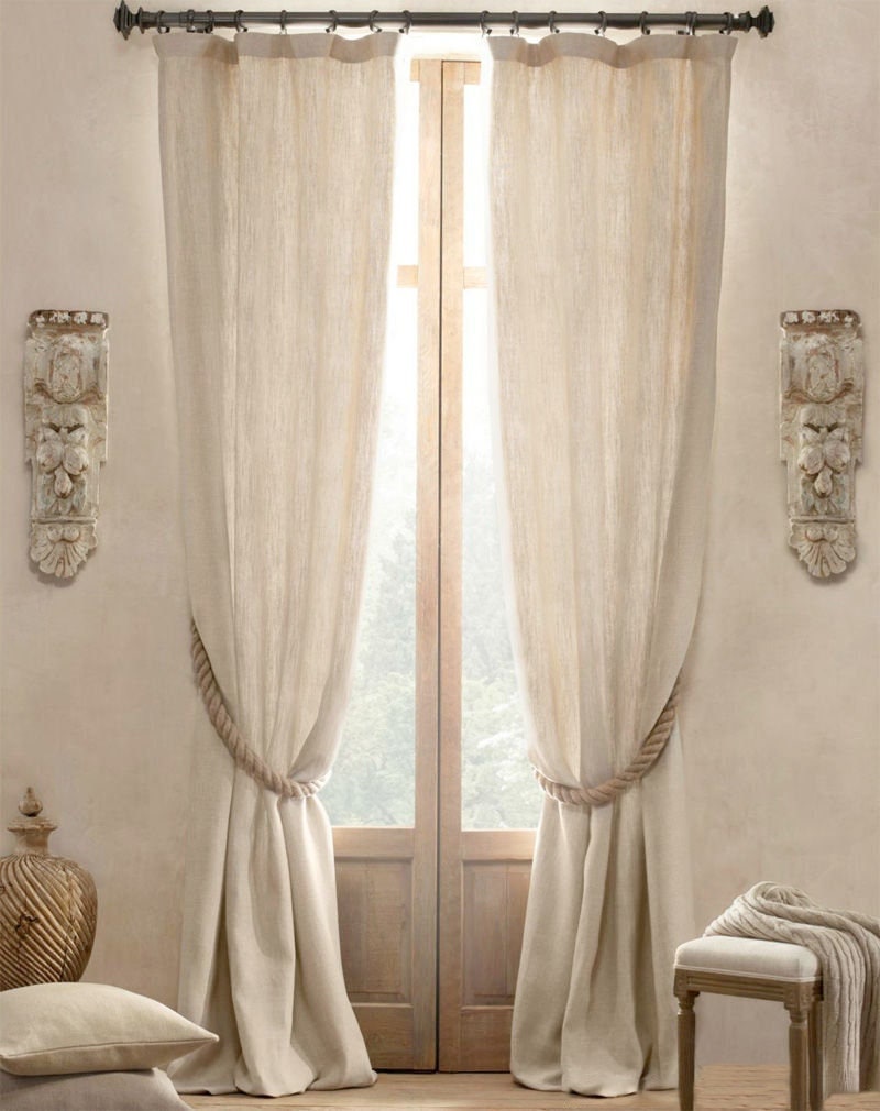 Tende di lino per soggiorno, tende di lino per camera da letto, tende di lino bianche, tende di lino beige, tende di lino trasparenti, tende di lino c