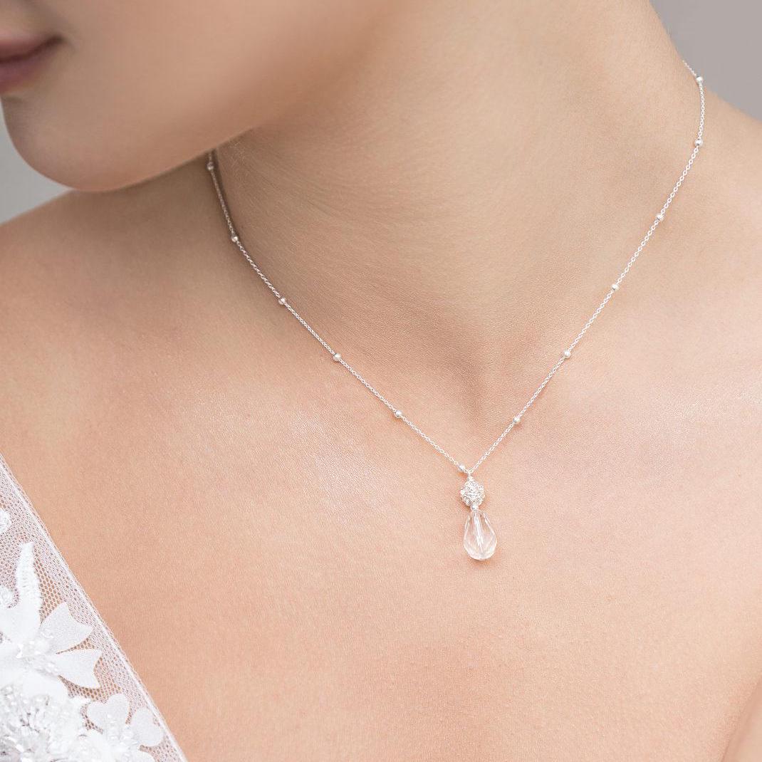 Collana da sposa, Alexia, collana da sposa in cristallo, collana da sposa in argento, ciondolo da sposa, gioielli da sposa in cristallo
