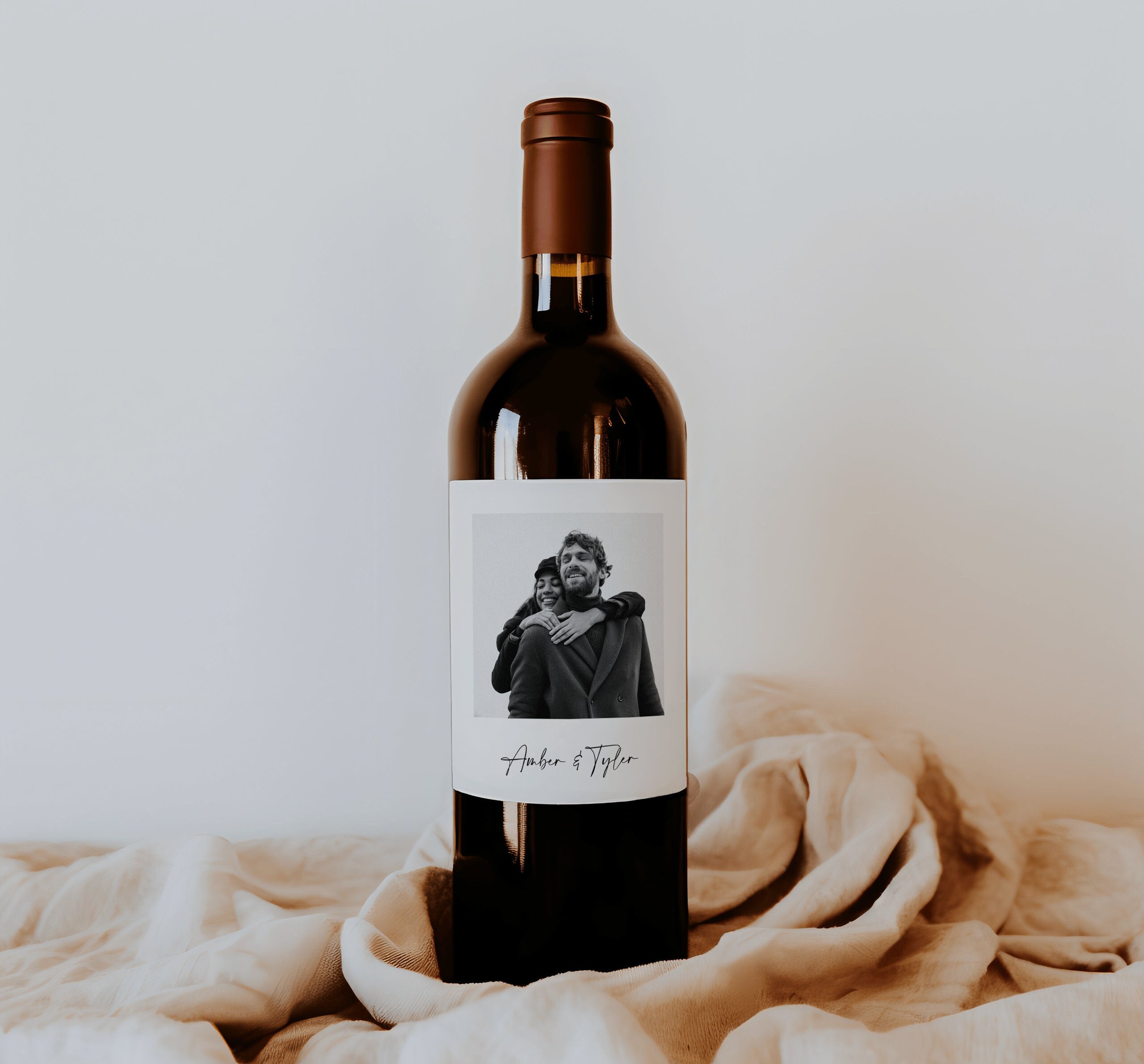 Etichetta per vino con foto, modello di etichetta per vino personalizzata con foto, etichetta per vino per fidanzamento, etichetta per bottiglia di vi