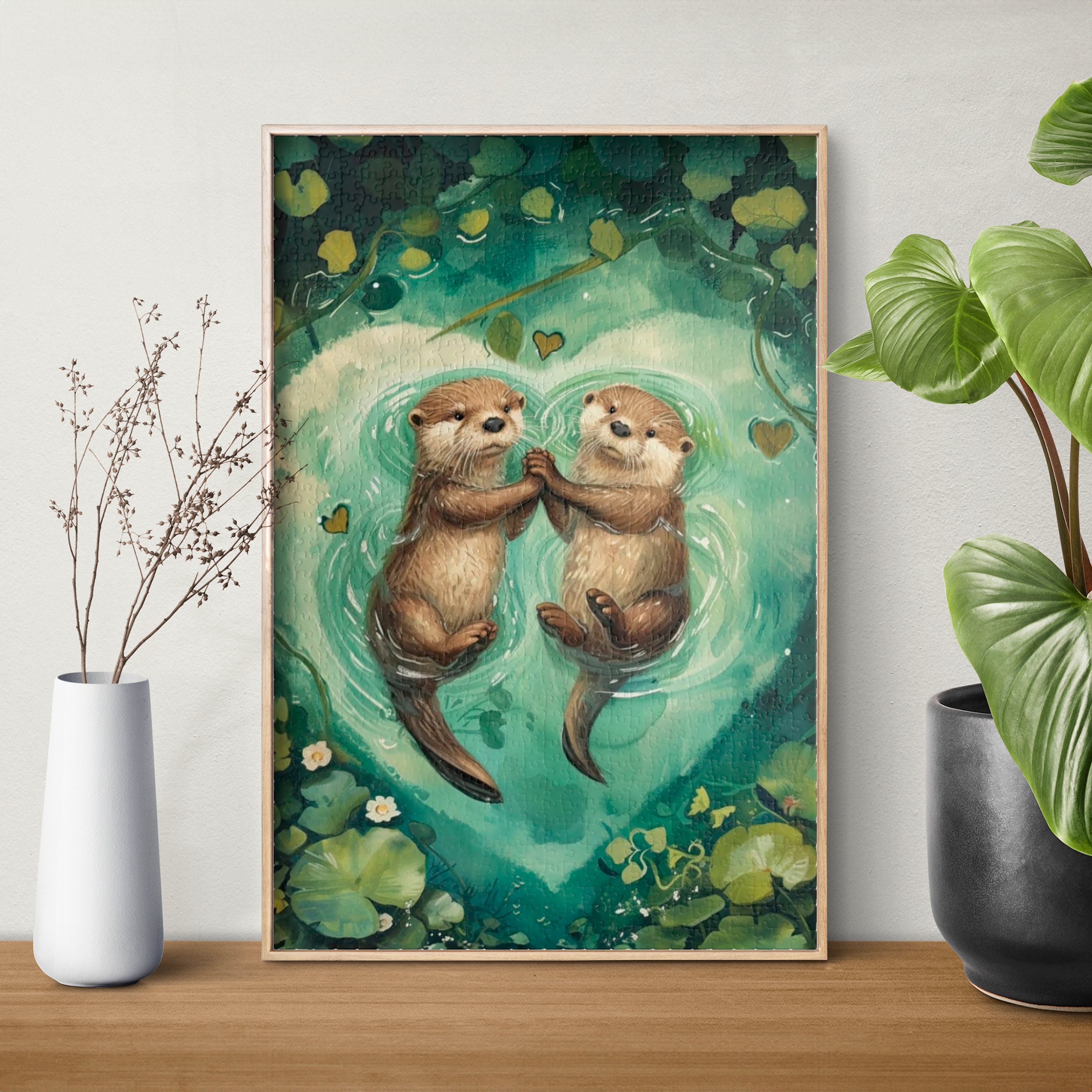 Puzzle romantico con lontra di fiume, 110/252/520/1014 pezzi, puzzle per bambini e adulti, divertente decorazione con lontra di mare, attività per fam