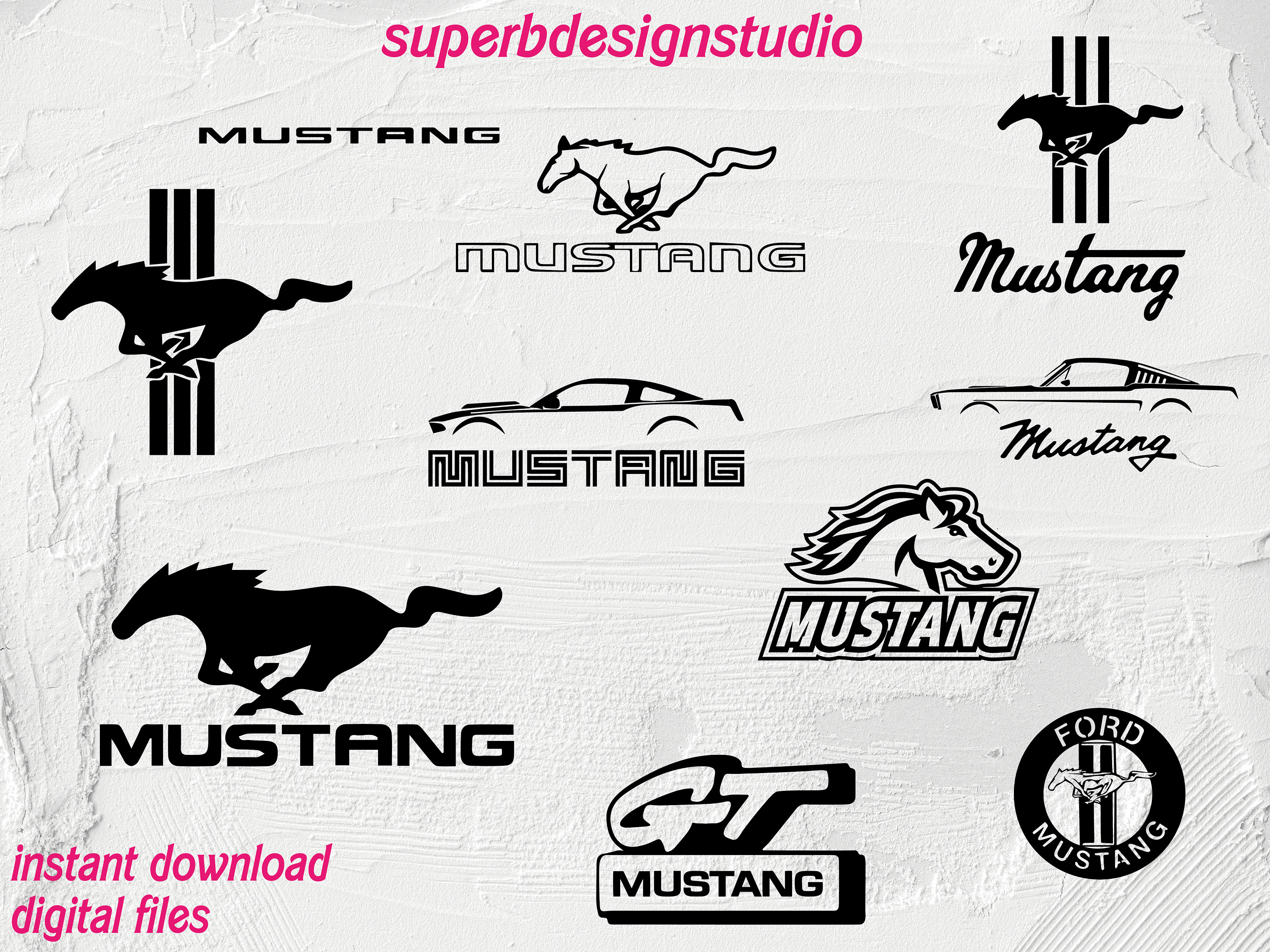 Pacchetto Svg per auto, Ford SVG, Mustang Svg, Ford Mustang Car, 4x4 SVG, Mustang Silhouette, Mustang cricut, file di taglio mustang