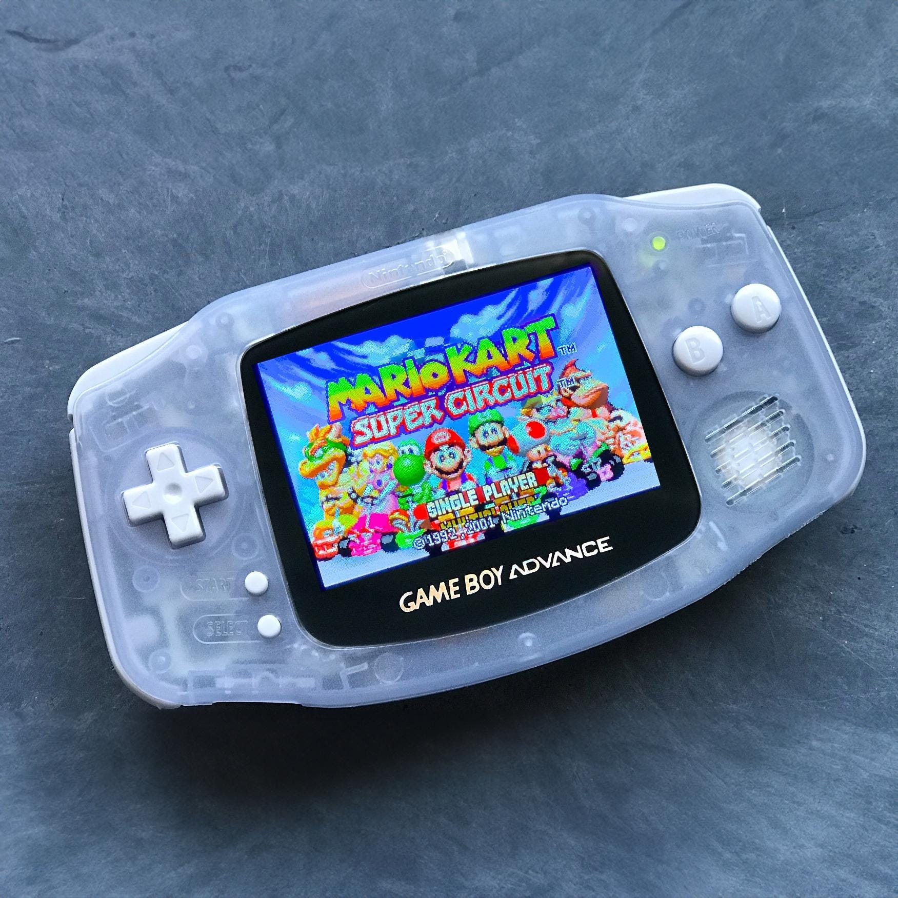 Nintendo Game Boy Advance GBA Glacier System V5 IPS Brighter Backlit Mod (scegli il colore dei pulsanti!)